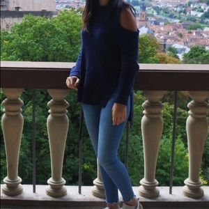 Cold shoulder sweater